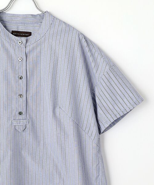 greennout / グリーンノート シャツ・ブラウス | ストライプスタンドカラーシャツ | 詳細2