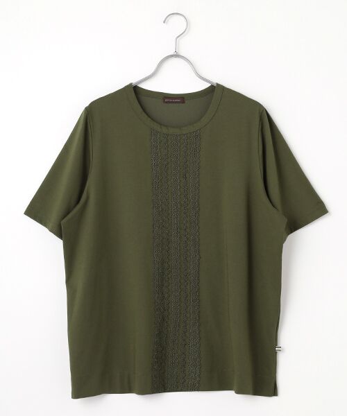 greennout/グリーンノート レース付Tシャツ カーキ 19号 greennout/グリーンノート レース付Tシャツ カーキ 19号