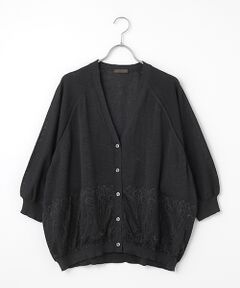 greennout / グリーンノート カーディガン・ボレロ | レース付Vカーディガン