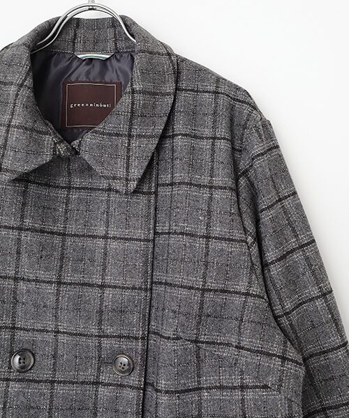 greennout / グリーンノート ピーコート | チェックコート | 詳細3
