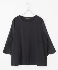 greennout / グリーンノート カットソー | 袖スカラップ刺繍プルオーバー