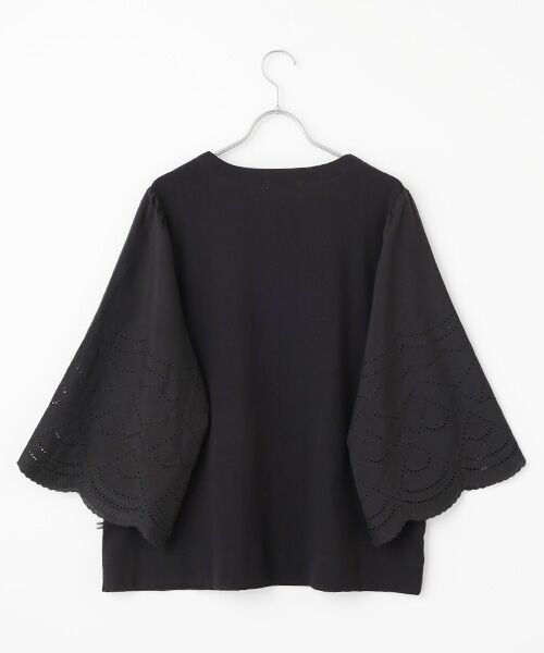 greennout / グリーンノート カットソー | 袖スカラップ刺繍プルオーバー | 詳細2
