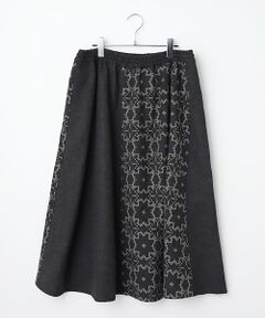 greennout / グリーンノート ロング・マキシ丈スカート | ストレッチ起毛刺繍スカート