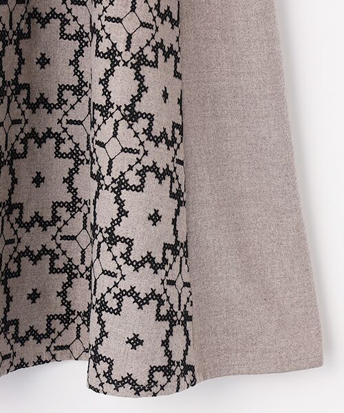 greennout / グリーンノート ロング・マキシ丈スカート | ストレッチ起毛刺繍スカート | 詳細3