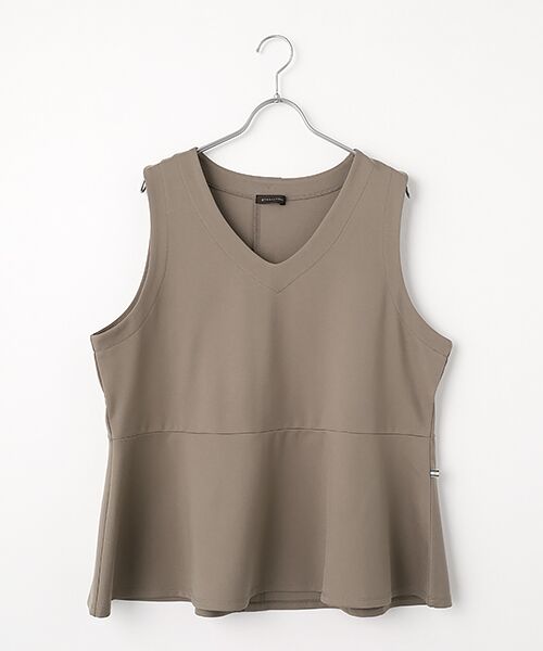 greennout / グリーンノート ベスト | ストレッチポンチペプラムベスト（マロン）
