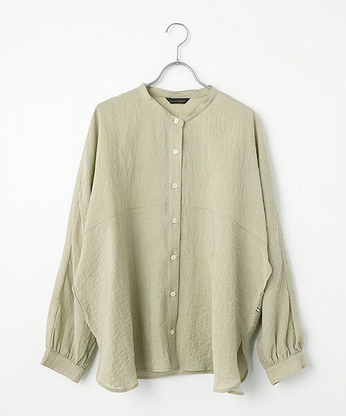 greennout / グリーンノート シャツ・ブラウス | レーヨンナイロンタスラン調シャツ（スモークカーキ）