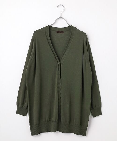 greennout / グリーンノート カーディガン・ボレロ | ロングカーディガン（カーキ）