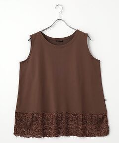 greennout / グリーンノート タンクトップ | 接触冷感　レース付きタンクトップ