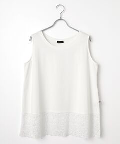 greennout / グリーンノート タンクトップ | 接触冷感　レース付きタンクトップ