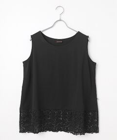 greennout / グリーンノート タンクトップ | 接触冷感　レース付きタンクトップ
