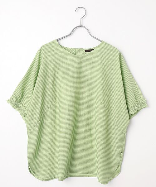 greennout / グリーンノート シャツ・ブラウス | サッカーギンガムチェックブラウス（マスカット）