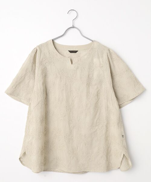 greennout / グリーンノート シャツ・ブラウス | ローン コード刺繍ブラウス（ライトベージュ）