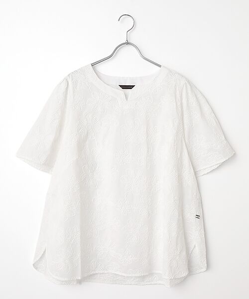 greennout / グリーンノート シャツ・ブラウス | ローン コード刺繍ブラウス（オフホワイト）