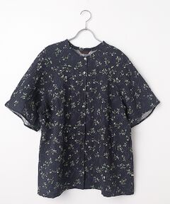 greennout / グリーンノート シャツ・ブラウス | サッカーボタニカルプリントブラウス