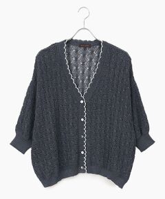 greennout / グリーンノート カーディガン・ボレロ | 麻調ポリエステルカーディガン