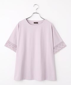 greennout / グリーンノート カットソー | 接触冷感天竺袖レースカットソー