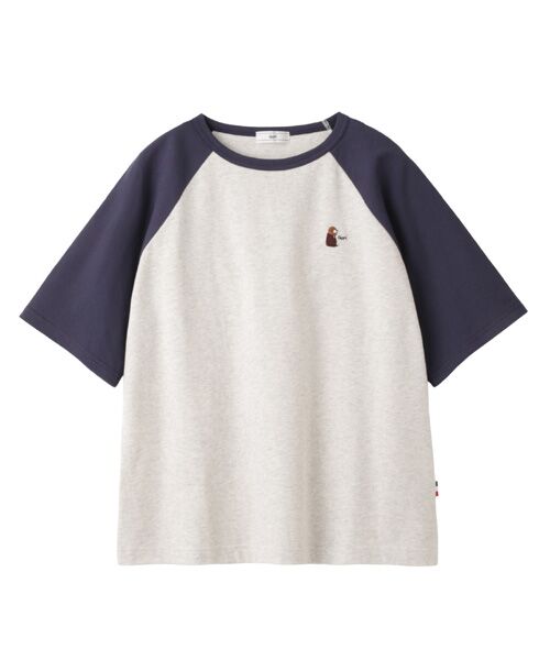 greennout / グリーンノート Tシャツ | GuriラグランTシャツ（オートミール×ネイビー）