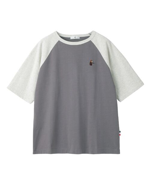 greennout / グリーンノート Tシャツ | GuriラグランTシャツ（ダークグレー×オートミール）