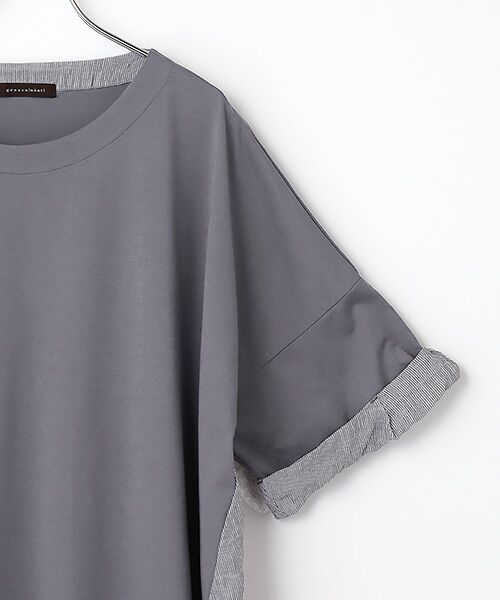 greennout / グリーンノート Tシャツ | 接触冷感 ストライプ付きカットソー | 詳細3