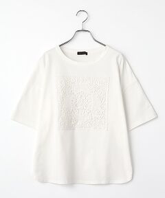 接触冷感レース付きTシャツ