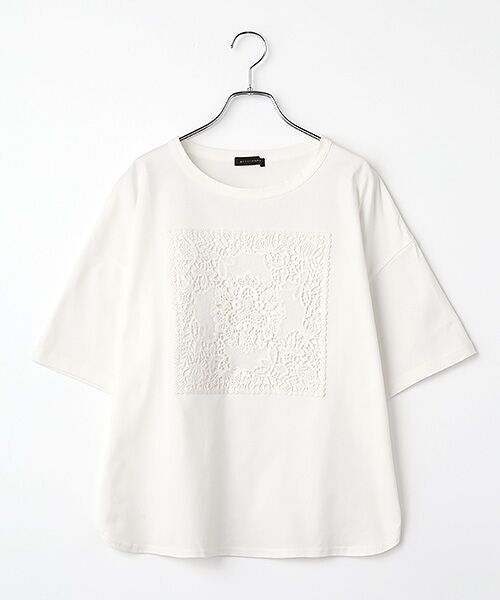 接触冷感レース付きTシャツ