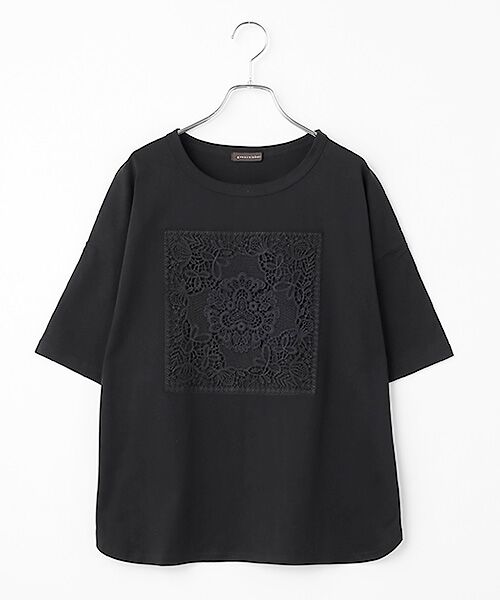 greennout / グリーンノート Tシャツ | 接触冷感レース付きTシャツ（ブラック）