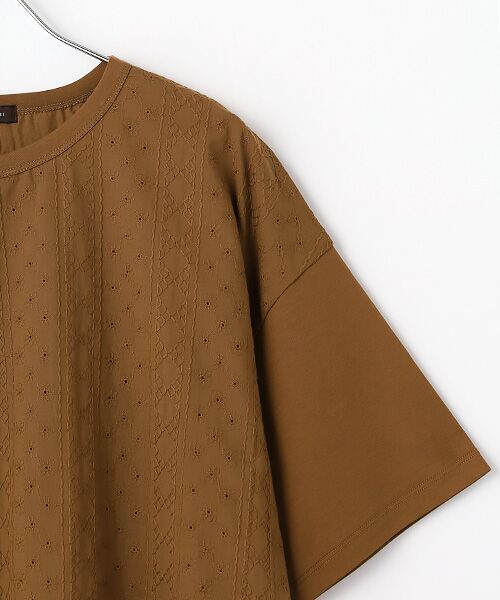 greennout / グリーンノート Tシャツ | 接触冷感　フラワー刺繍入りTシャツ | 詳細2