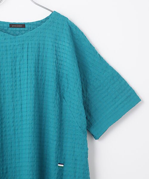 greennout / グリーンノート シャツ・ブラウス | シャーリングシャドーチェックチュニック | 詳細1