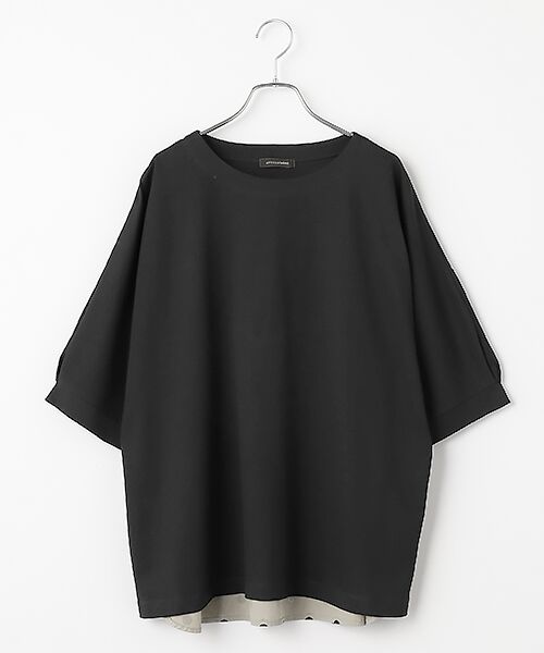 greennout / グリーンノート カットソー | 接触冷感 ドットプリントカットソー（ブラック）