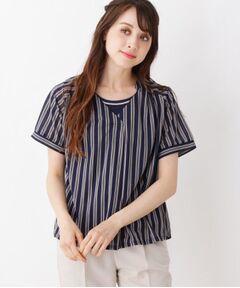 grove / グローブ シャツ・ブラウス | 【WEB限定サイズあり】洗えるインナー付き幾何ドット半袖プルオーバー