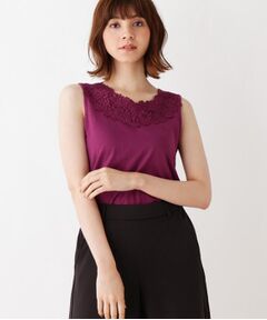 grove / グローブ タンクトップ | 接触冷感襟レースタンクトップ