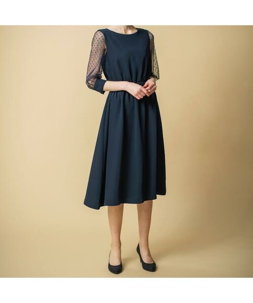 セール レーススリーブミディワンピース ミニ丈 ひざ丈ワンピース Grove グローブ ファッション通販 タカシマヤファッションスクエア