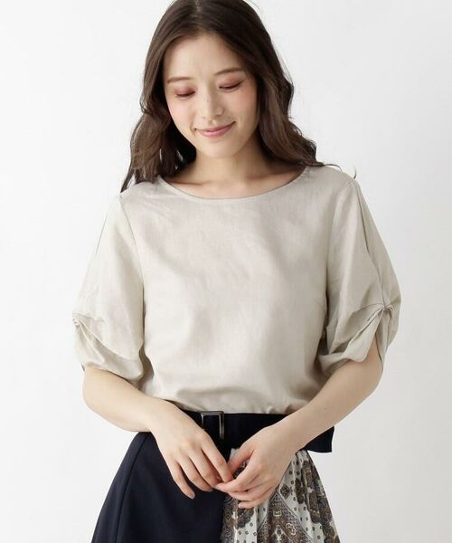 セール Innowave 麻レーヨン袖タックブラウス シャツ ブラウス Grove グローブ ファッション通販 タカシマヤファッションスクエア