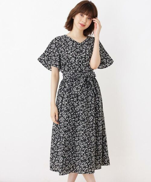 セール ミニフラワーウエストマークワンピース ミニ丈 ひざ丈ワンピース Grove グローブ ファッション通販 タカシマヤファッションスクエア