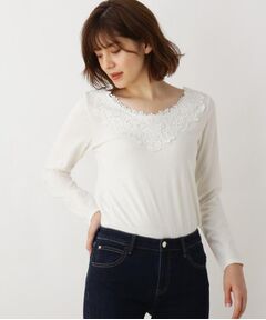 grove / グローブ カットソー | 【S-LLあり】シアバター襟レース長袖プルオーバー