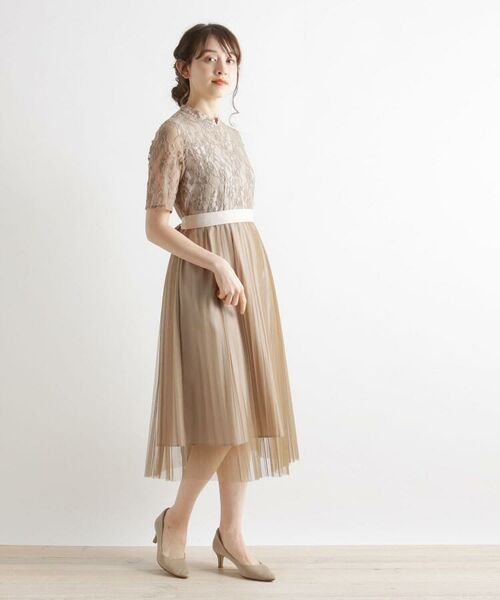 レースチュールプリーツワンピース ドレス Grove グローブ ファッション通販 タカシマヤファッションスクエア