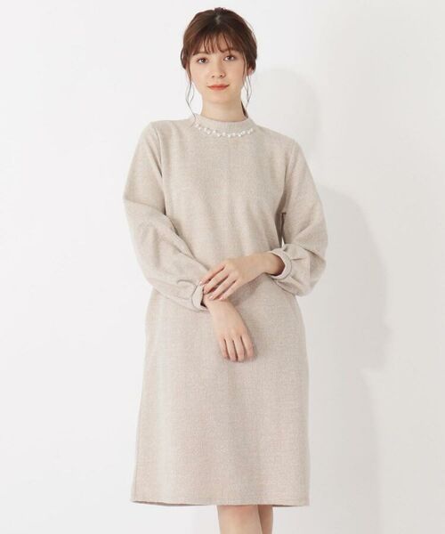 S Ll ツイード見えジャージビジュー付きワンピース ミニ丈 ひざ丈ワンピース Grove グローブ ファッション通販 タカシマヤファッションスクエア