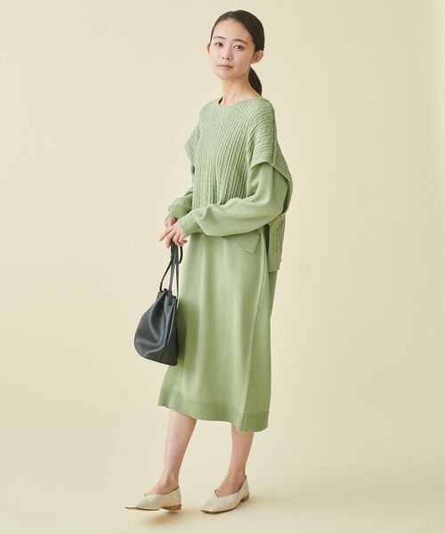 セール S Ll ニットベスト ワンピセット ミニ丈 ひざ丈ワンピース Grove グローブ ファッション通販 タカシマヤファッションスクエア