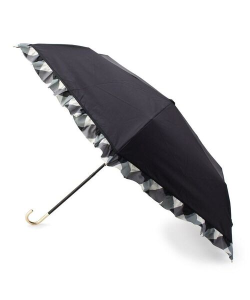 grove / グローブ 傘 | Wpc. 遮光チェックフリル折り畳み傘（晴雨兼用） | 詳細1