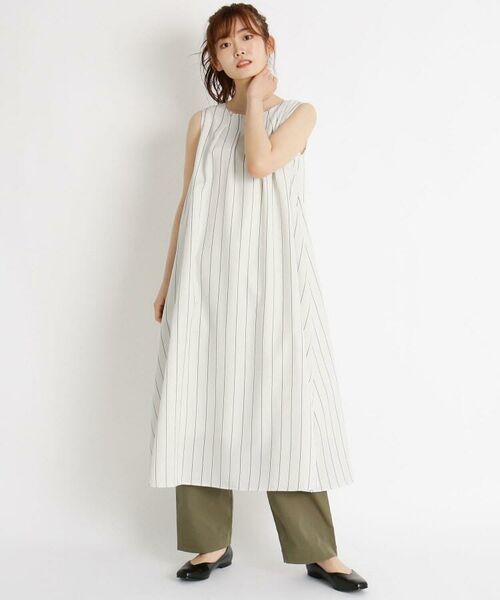 セール S Ll 2wayリネン混ストライプaラインワンピース ロング マキシ丈ワンピース Grove グローブ ファッション通販 タカシマヤファッションスクエア