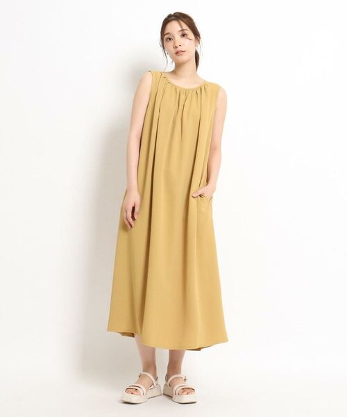 S Ll とろりんギャザーロングワンピース ロング マキシ丈ワンピース Grove グローブ ファッション通販 タカシマヤファッションスクエア