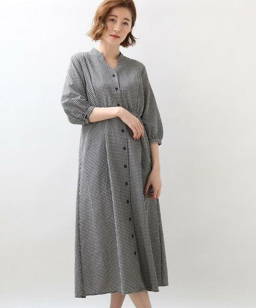 セール サッカーギンガムチェックシャツワンピース ロング マキシ丈ワンピース Grove グローブ ファッション通販 タカシマヤファッションスクエア