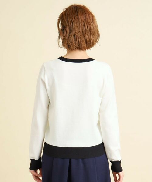 grove / グローブ ニット・セーター | 衿ぐりタック編み配色ニットプルオーバー | 詳細3