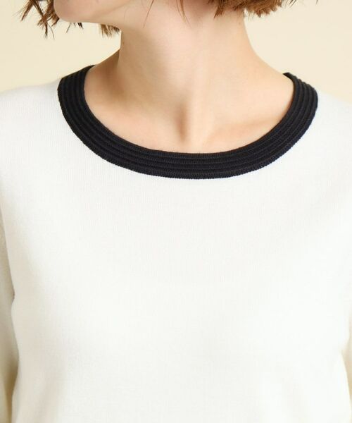 grove / グローブ ニット・セーター | 衿ぐりタック編み配色ニットプルオーバー | 詳細4