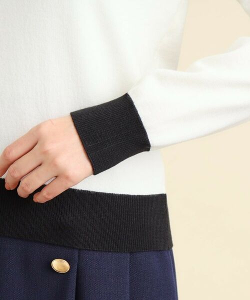 grove / グローブ ニット・セーター | 衿ぐりタック編み配色ニットプルオーバー | 詳細5