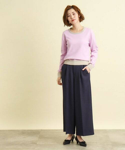 grove / グローブ ニット・セーター | 衿ぐりタック編み配色ニットプルオーバー | 詳細9