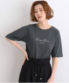 雑誌掲載商品【洗える／UVカット／接触冷感】5分袖ロゴTシャツ