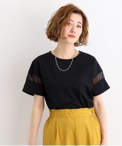 ◆【嬉しい多機能】COTTON USA 袖シアーTシャツ