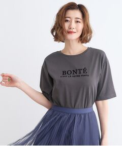 ＜接触冷感・UVカット・ご自宅で洗える＞ロゴプリント5分袖Tシャツ