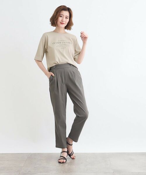 grove / グローブ Tシャツ | ＜接触冷感・UVカット・ご自宅で洗える＞ロゴプリント5分袖Tシャツ | 詳細7